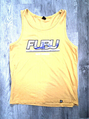 FUBU New Yorker Men's Lg Brand Logo Graphic Sleeveless Tank Top Muscle Shirt
